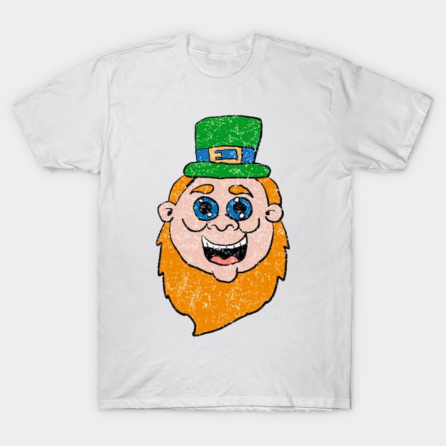 Vintage Happy Leprechaun Head 4 T-Shirt by Eric03091978